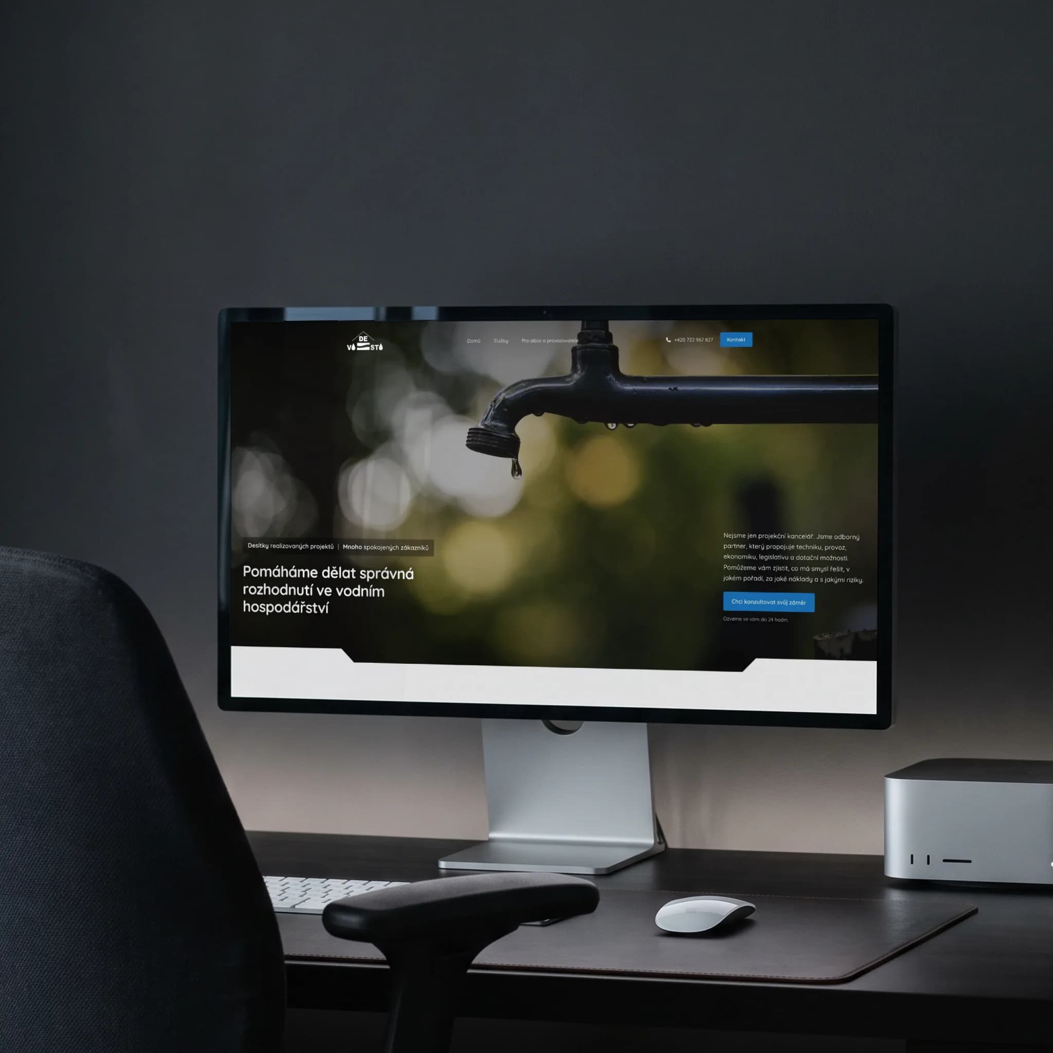 Web vodesto.cz - vodohospodářské projekce