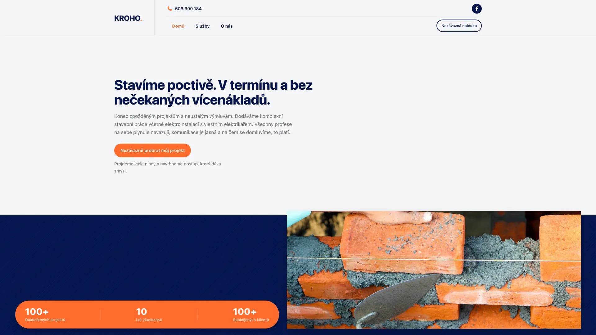 Web kroho.cz — stavební firma